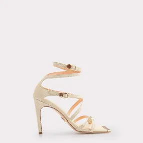 IVA OFF-WHITE MINI VIPER EMBOSSED LEATHER SANDALS