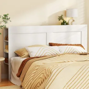 King Size White Headboard w/ Shelves, MDF - Artiss CABI
