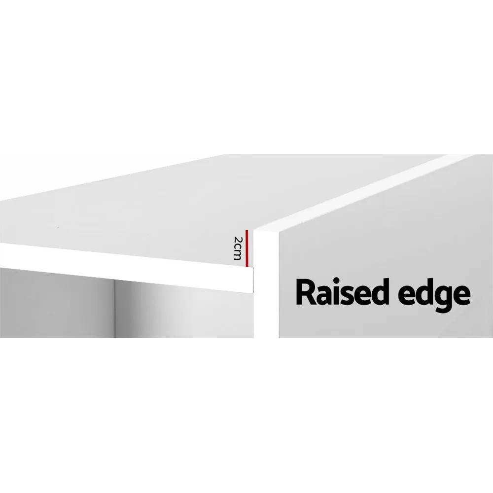 King Size White Headboard w/ Shelves, MDF - Artiss CABI