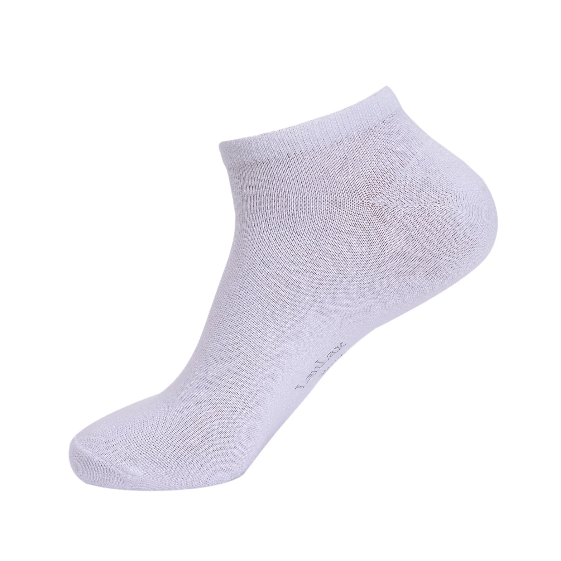 Laulax Ladies 6 Pairs Finest Combed Cotton Arch Support Trainer Socks, White, Size UK 3 - 5