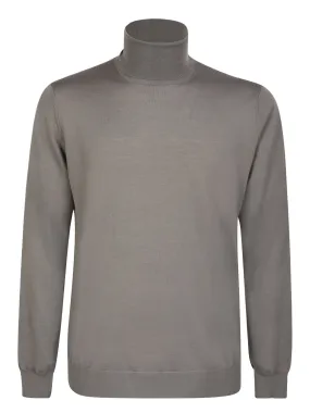 Light mastic-colored merino wool turtleneck pullover