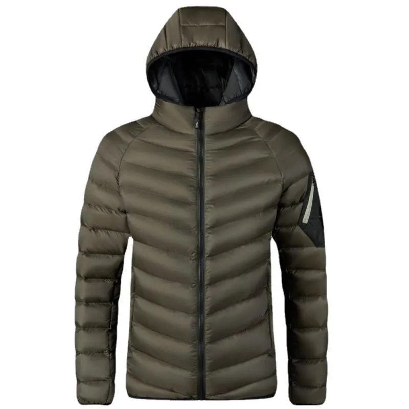 Men's Large Size Thickened Hooded Jacket with Pockets 32808409L