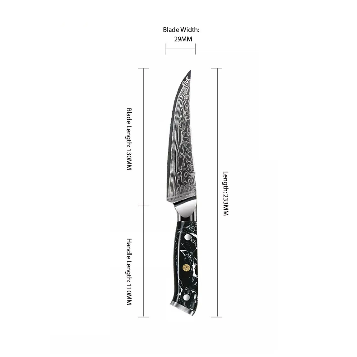 Minimal Damascus Steak Knife Set of 4