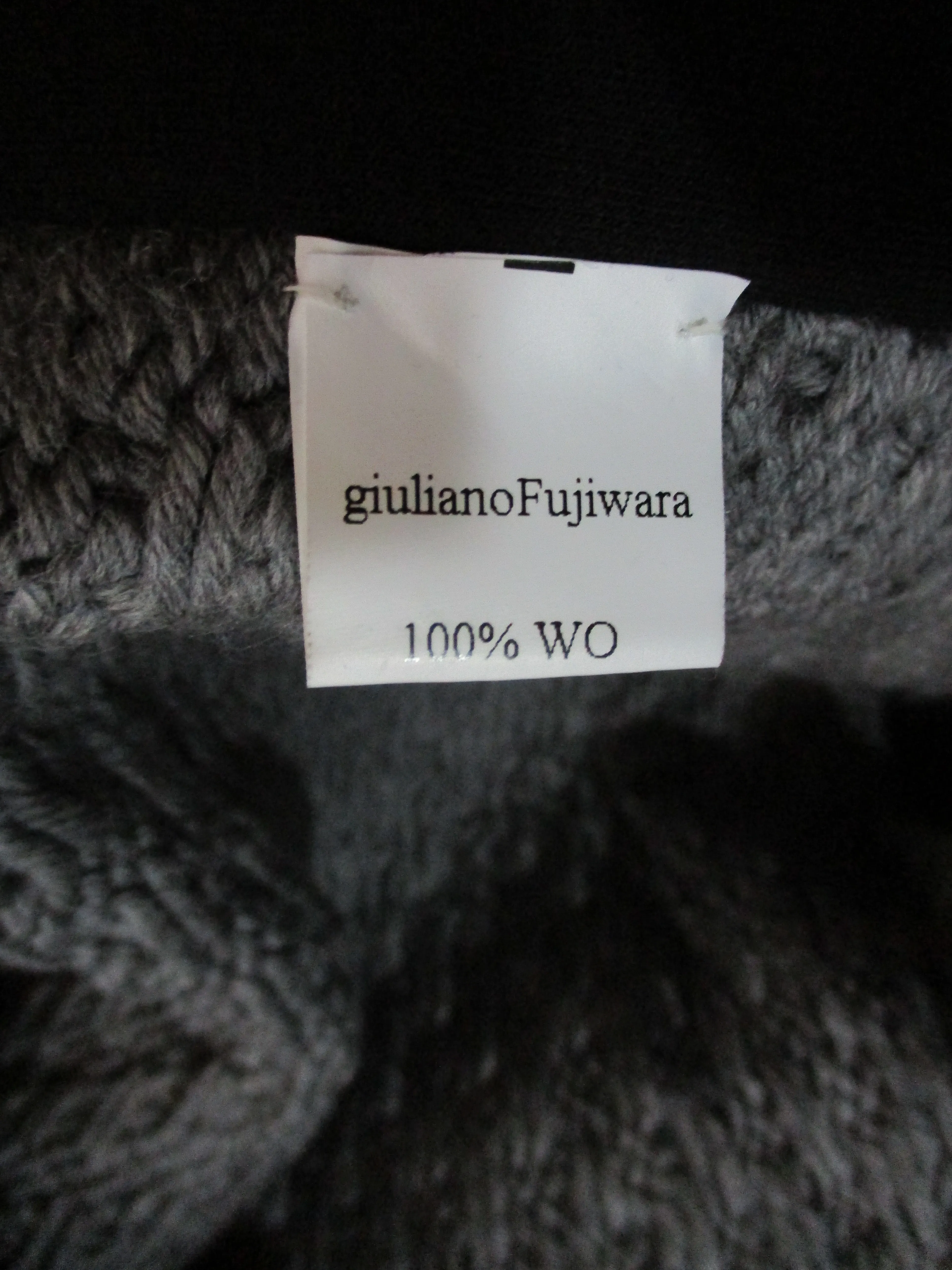 NEW GIULIANO FUJIWARA Sweater PONCHO GRAY BLACK 48 Womens