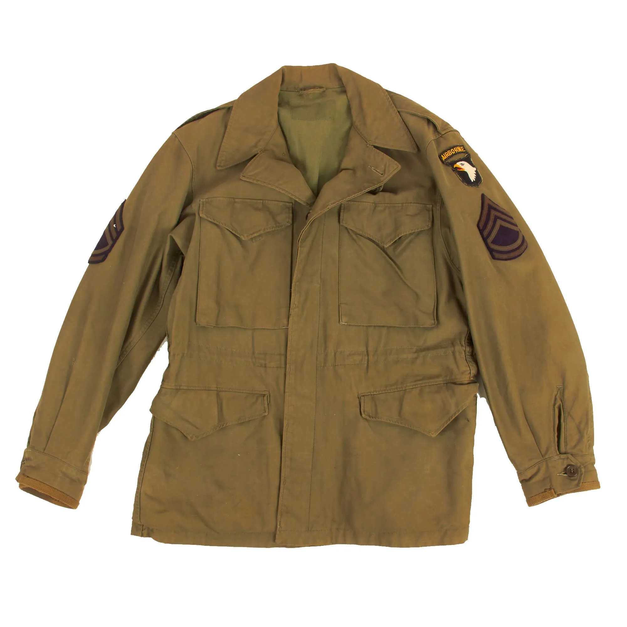 Original U.S. WWII 101st Airborne Division M-1943 M43 Field Jacket