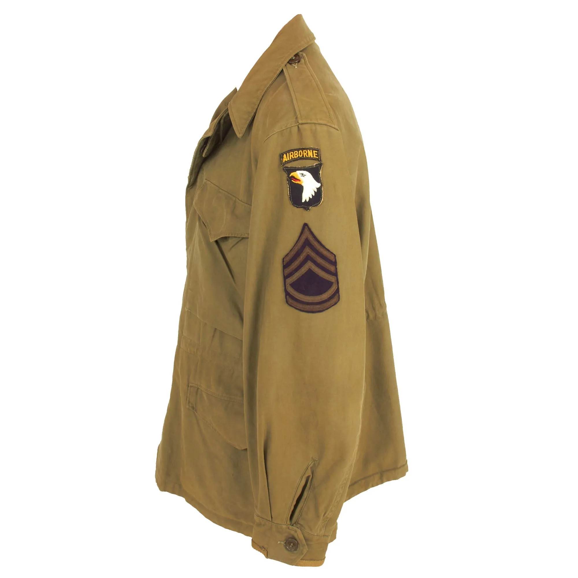 Original U.S. WWII 101st Airborne Division M-1943 M43 Field Jacket