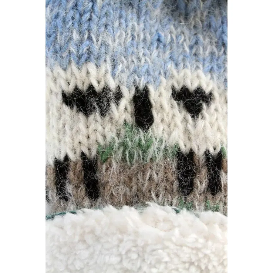 Pachamama Hazy Sheep Bobble Beanie (Sherpa Fleece)
