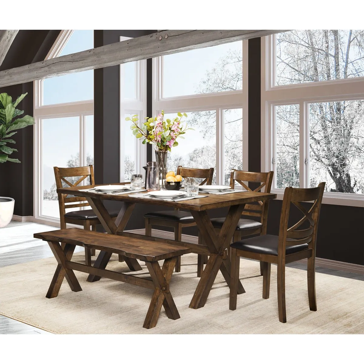 Pandora Dining Table Solid Wood Live Edge