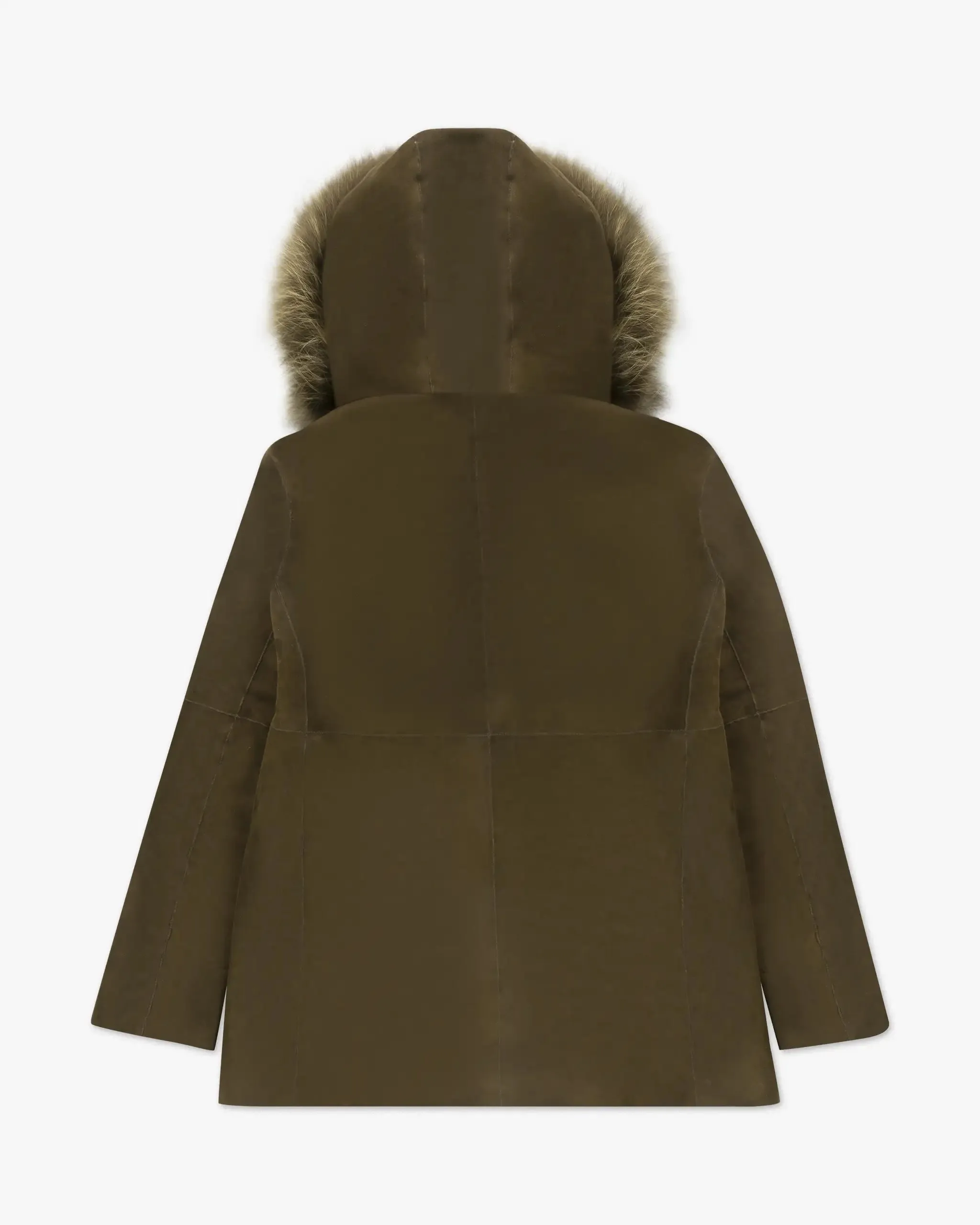 Parka aus Lammleder mit Strickbesatz von Nigel Preston