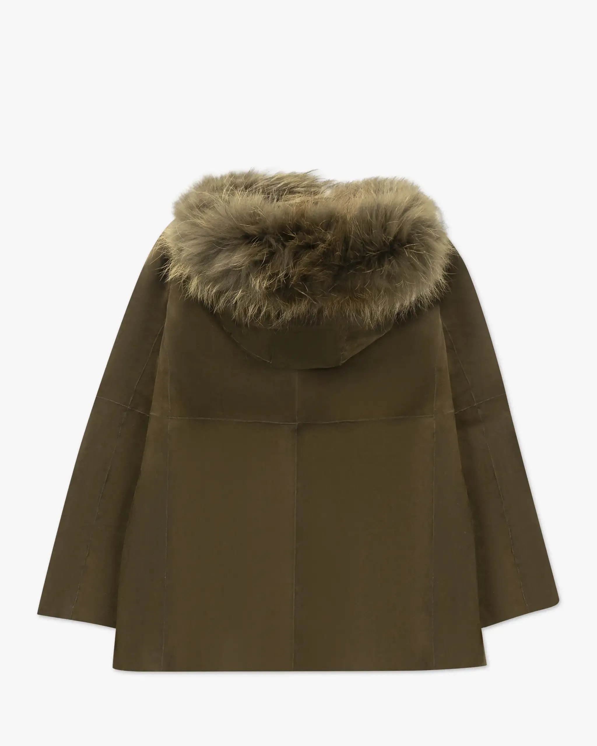 Parka aus Lammleder mit Strickbesatz von Nigel Preston