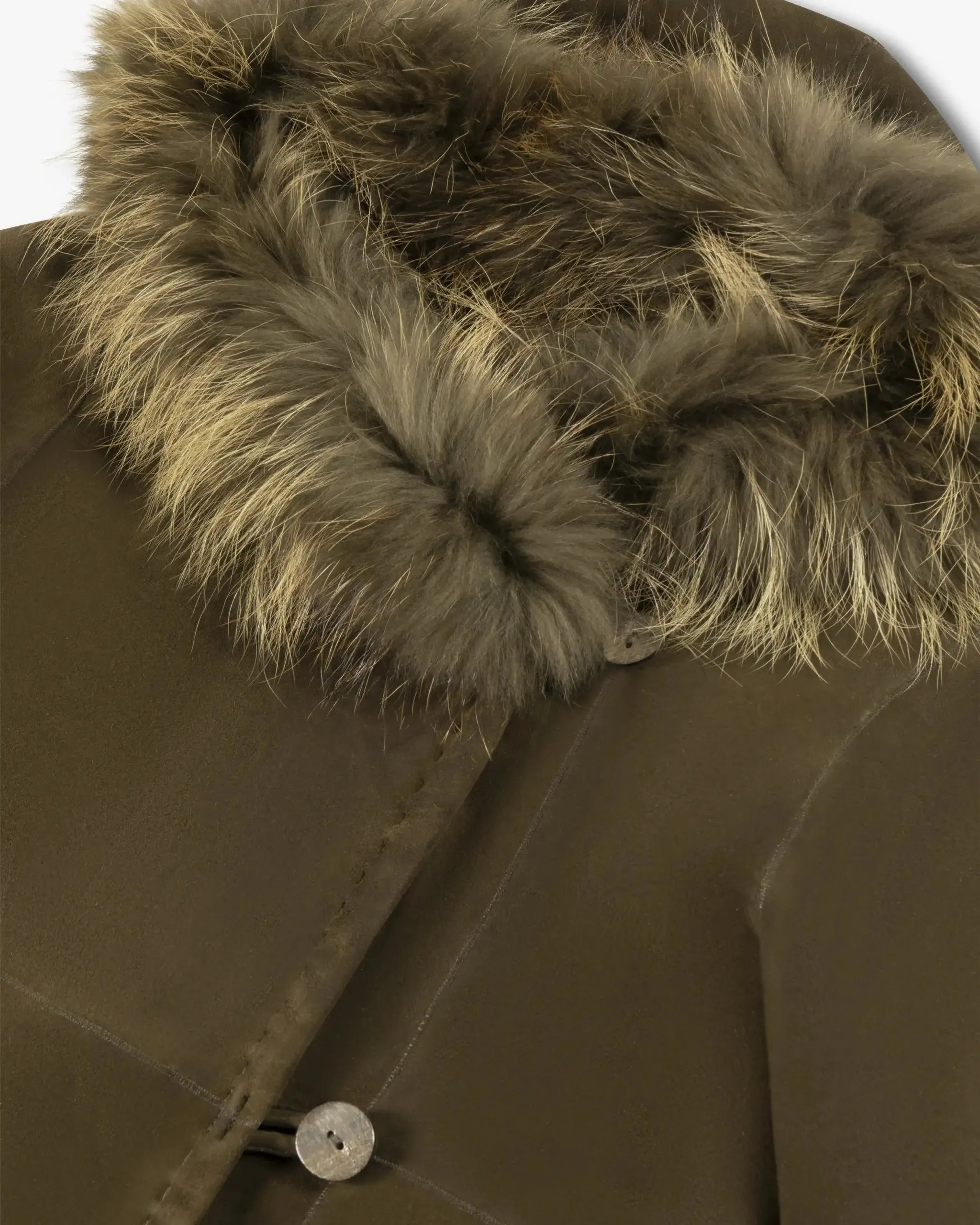 Parka aus Lammleder mit Strickbesatz von Nigel Preston