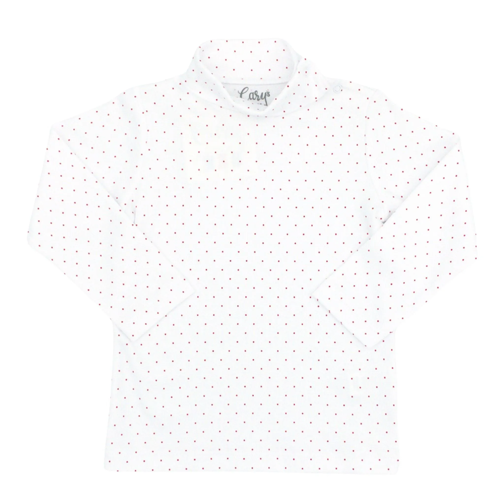 Pima Turtleneck - Red Bitty Dot