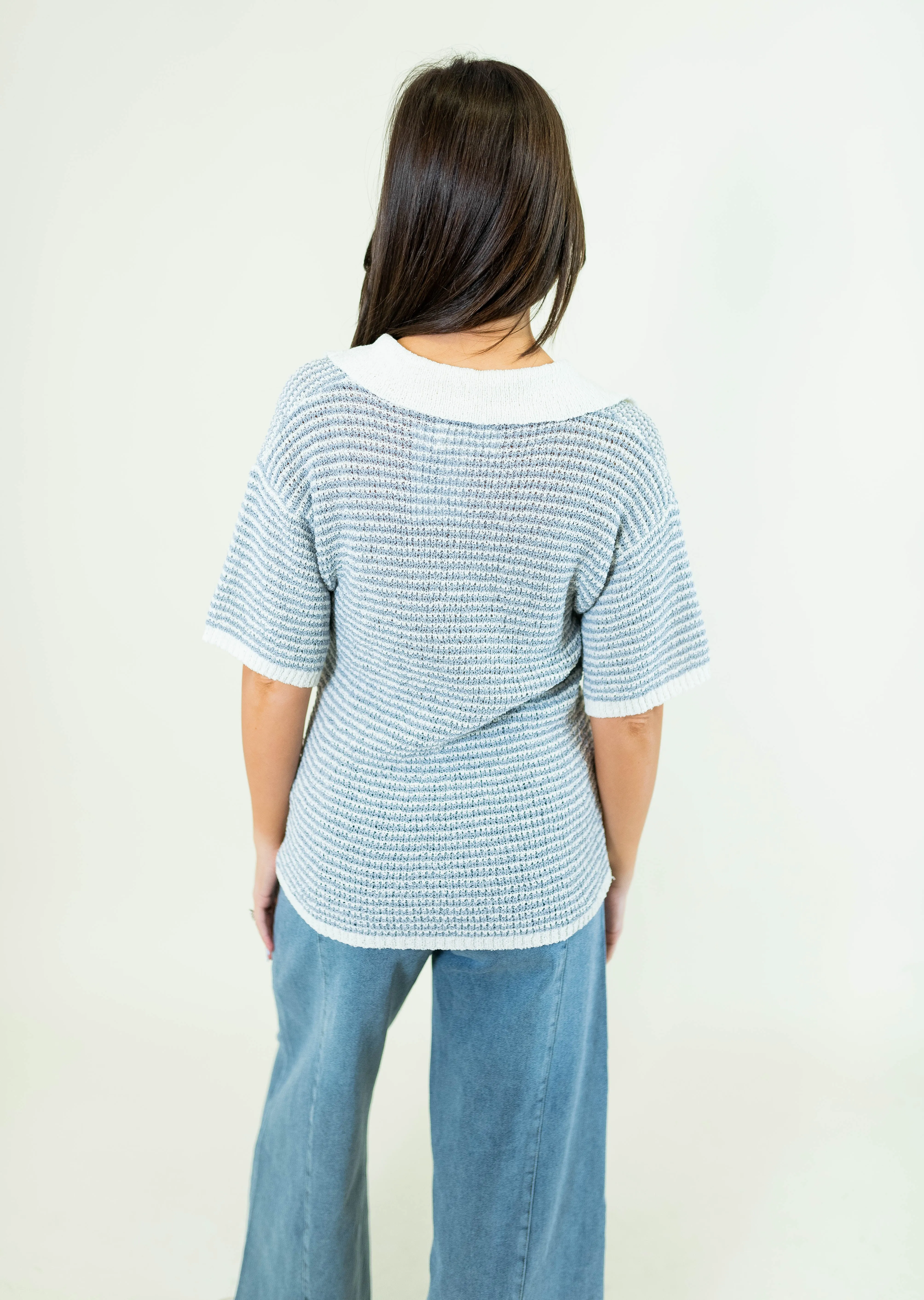 Polo Stripe Sweater Top