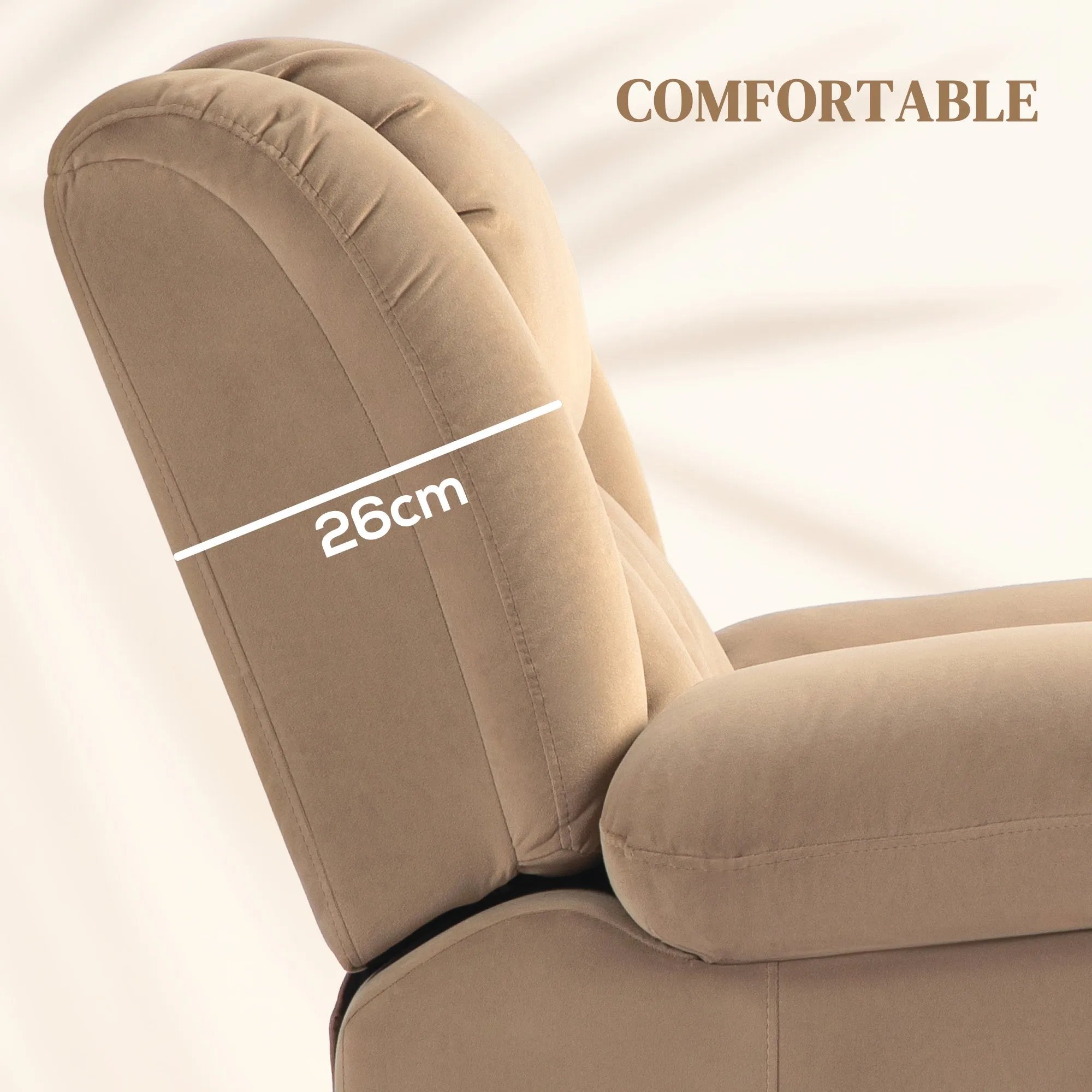 Power Lift Recliner Chair with Vibration Massage, USB, Light Brown