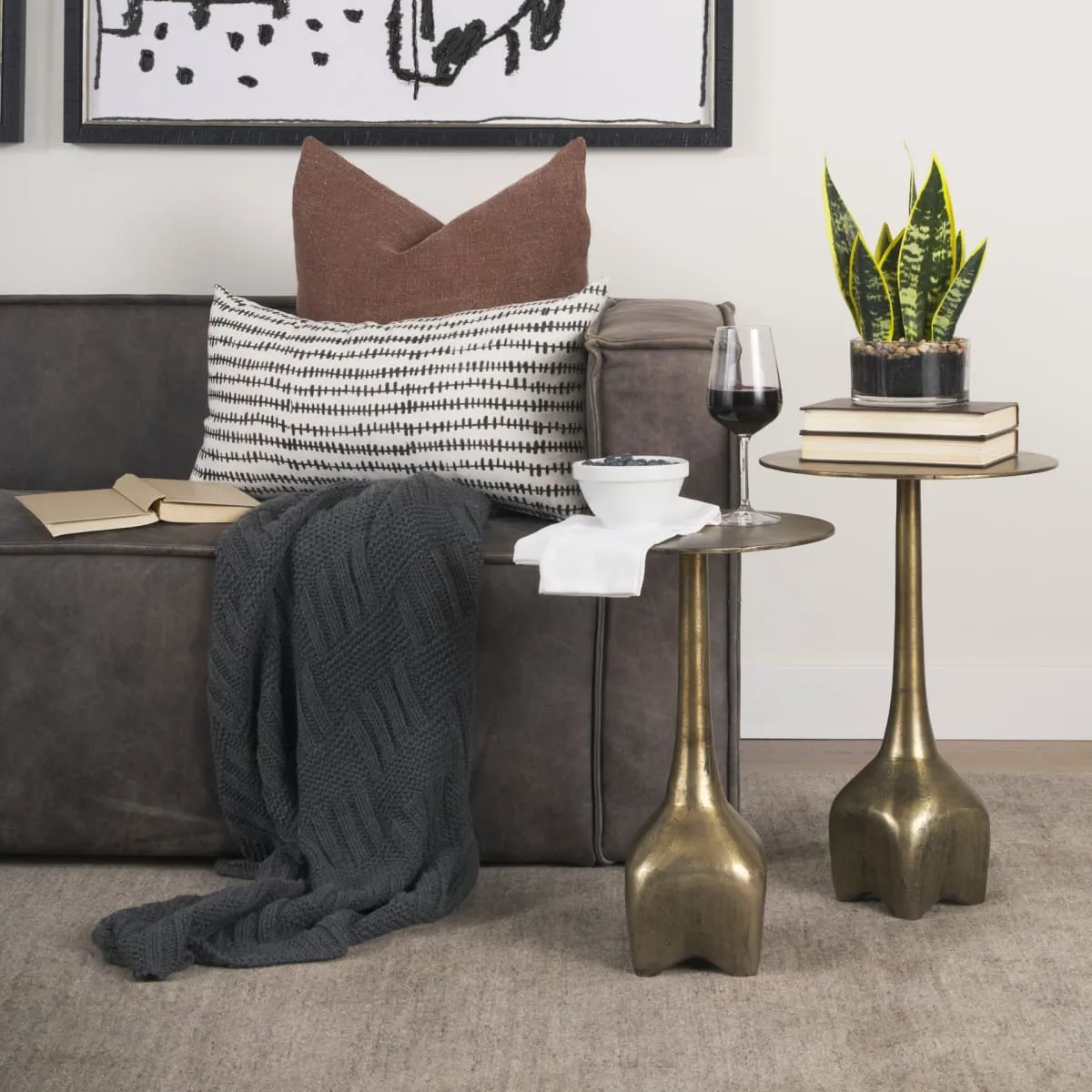 Risha Accent Table Gold Metal | Large