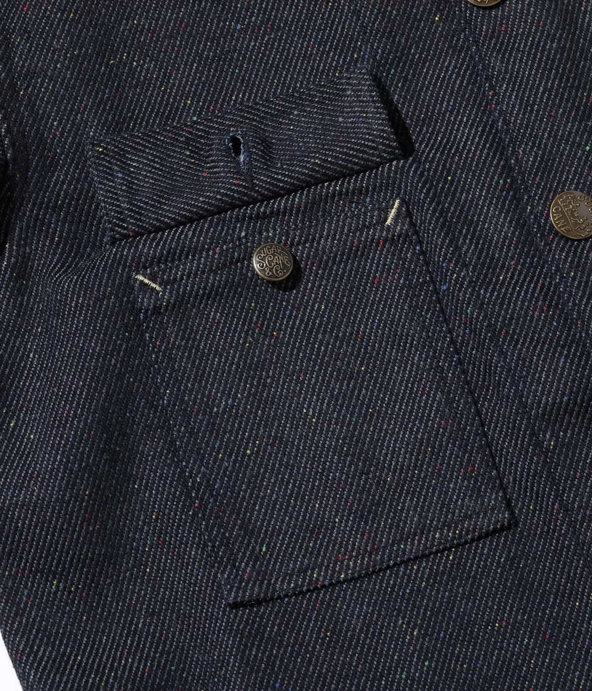 Sugar Cane, Fiction Romance 13.7oz. Indigo Nep Denim Work Coat, Sc15445