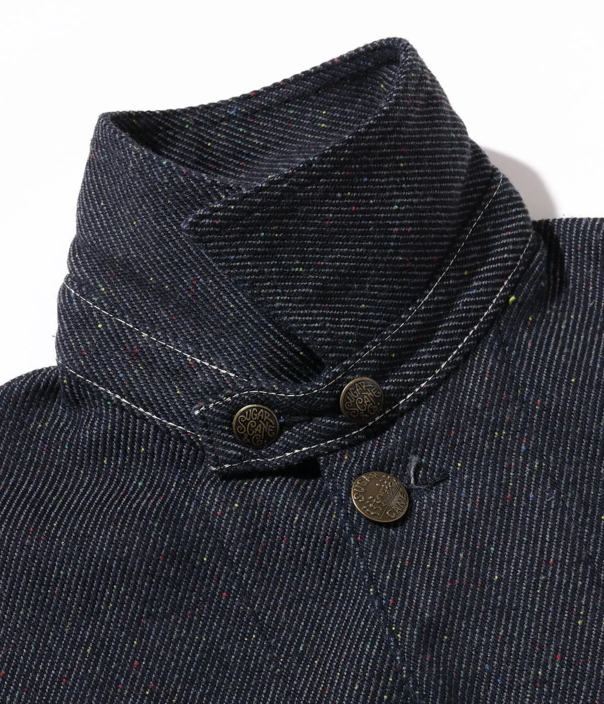 Sugar Cane, Fiction Romance 13.7oz. Indigo Nep Denim Work Coat, Sc15445