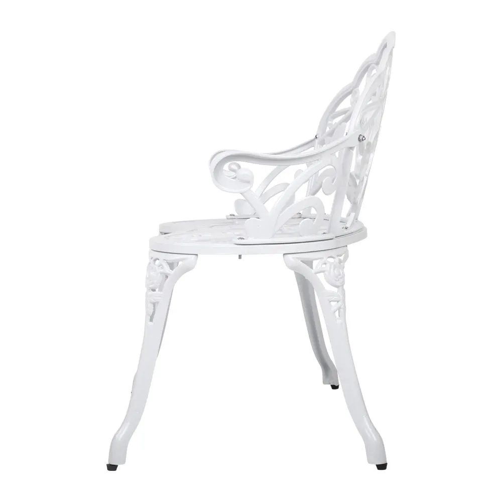 Vintage Style Garden Bench Fer Forge French Wrought Iron Look Seat White