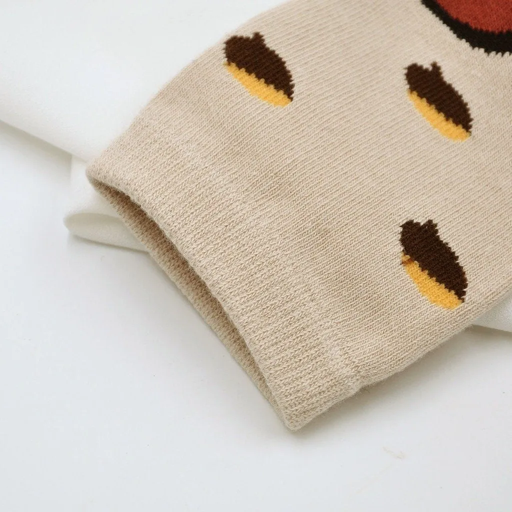 ZFSOCK Cotton 5 Finger Cute Animal Design Crew Socks for Kids Boys, 5 Pairs
